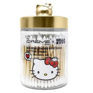 Hello Kitty x The Creme Shop dual ended precision cotton swabs jar brand new NWT